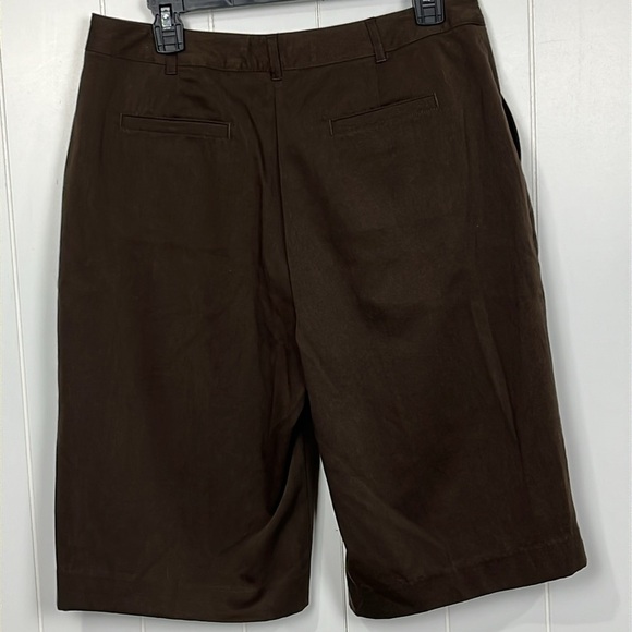 Studio Works Womens Shorts 14 Chocolate Zip/Button Close Pockets Cotton/Poly NWT - Picture 9 of 14